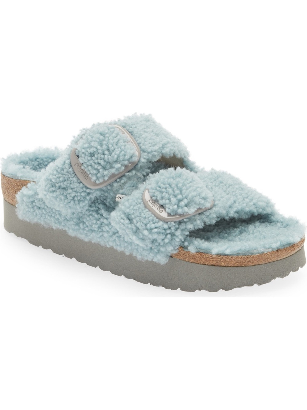Papillio by Birkenstock Arizona Big Buckle Genuine Shearling Slide sandals